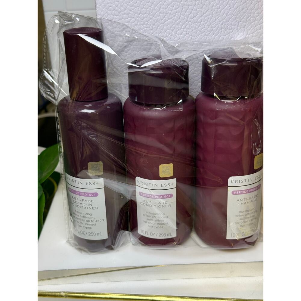 Kristin Ess Hair Peptide Anti-Fade Shampoo, Conditioner,Leave-In Conditioner-NEW